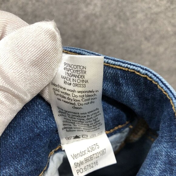 Pacsun Low Rise Boot Cut Jeans Womens Size 24 Blue Stretch Frayed Cut Off - Picture 10 of 10